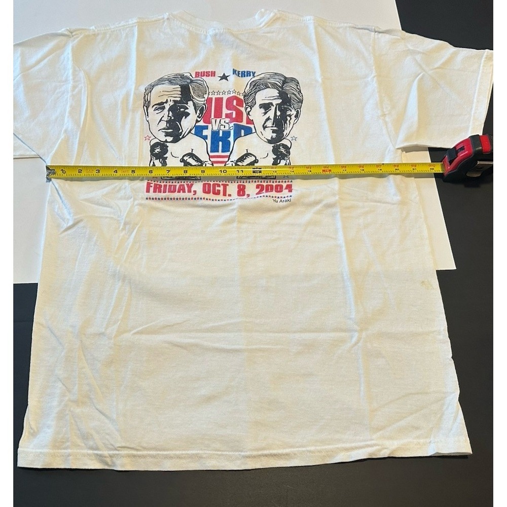 Vintage Bush VS Kerry Boxing 2004 T-Shirt White Size L RARE Political - Picture 5 of 8